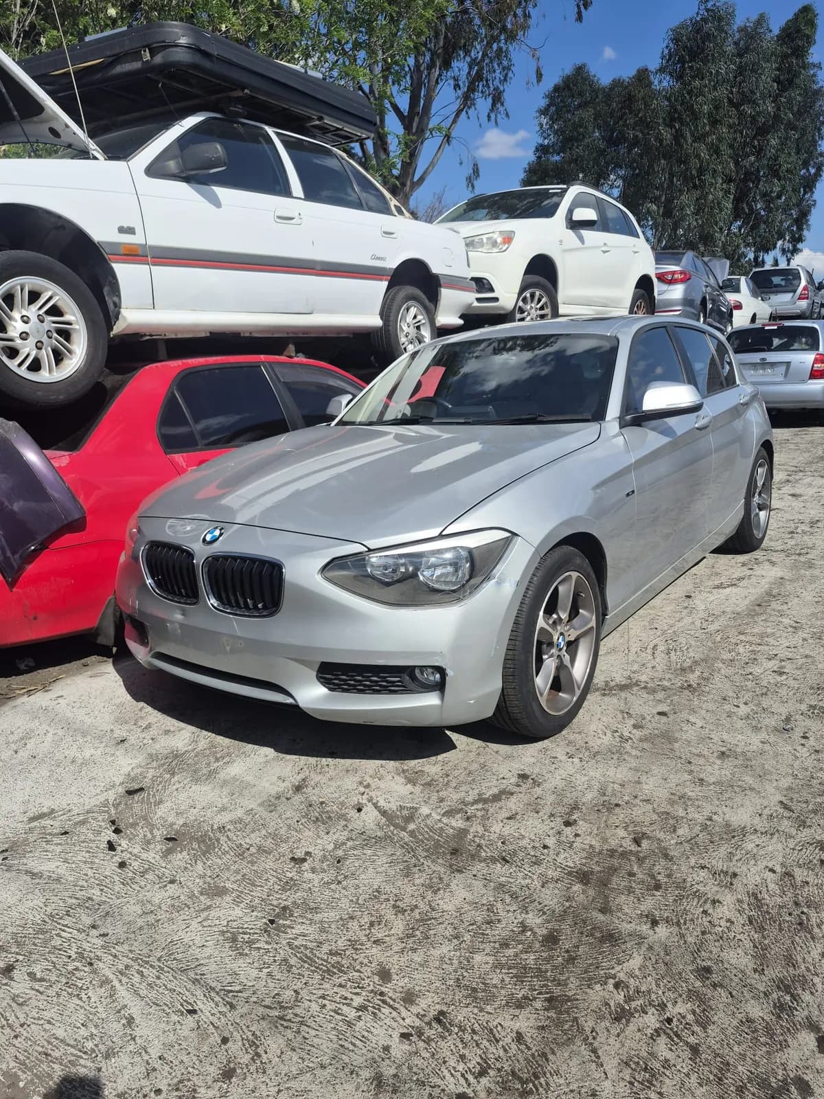 Silver BMW 118i F20 hatchback bought for dismantling at our Bellevue yard