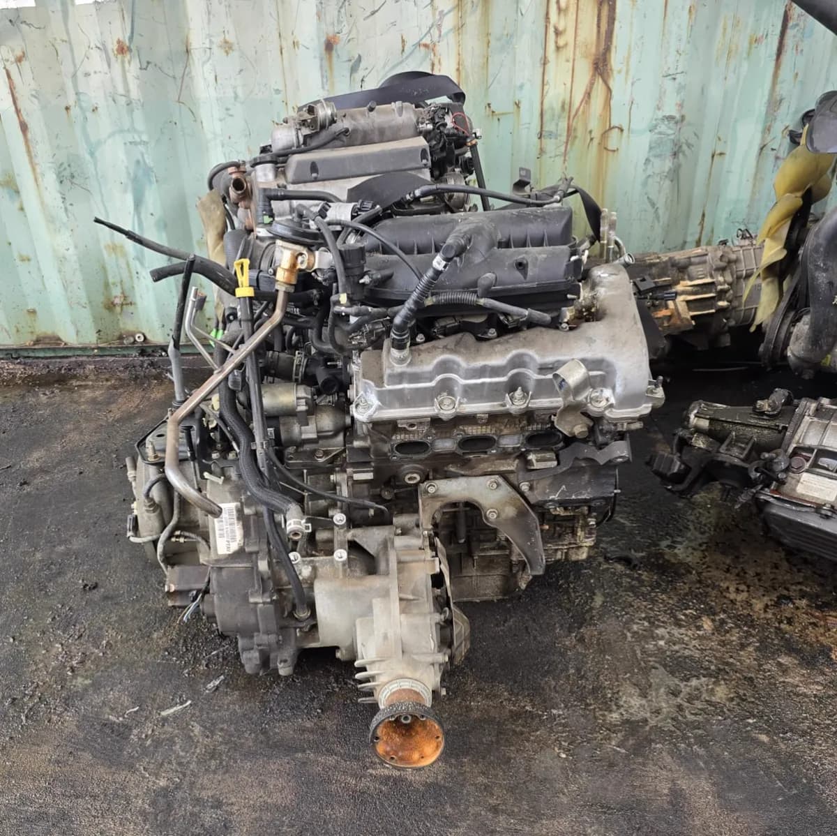 Stripped engine with gearbox attached, tested and ready for resale