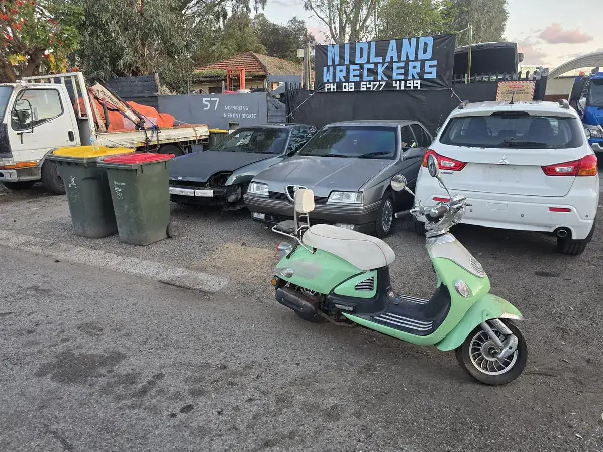 Retro scooter at our Bellevue car yard — cash for motorbikes Perth